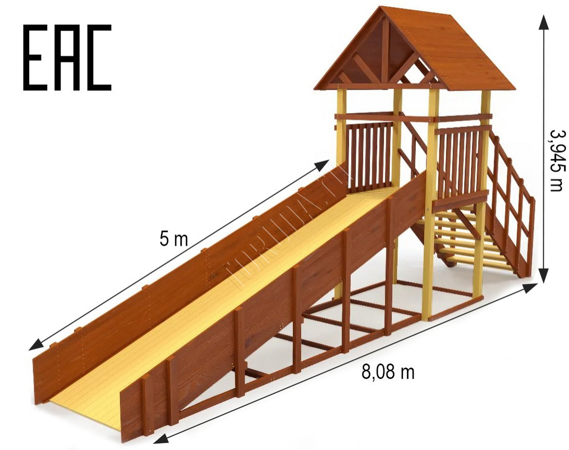 Зимняя деревянная горка TORUDA Север-5/1 (скат 5 м)